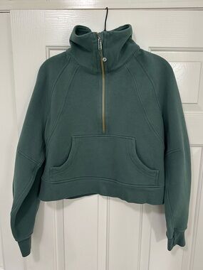 lululemon athletica Scuba Cropped Half-Zip Funnel Neck Sweatshirt in Green